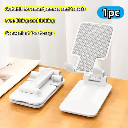 1Pc desktop lazy mobile phone holder can be freely retractable and adjusted, portable folding storage does not occupy an area, the lifting rod is smoothly locked and does not slip, universal for tablets and mobile phones