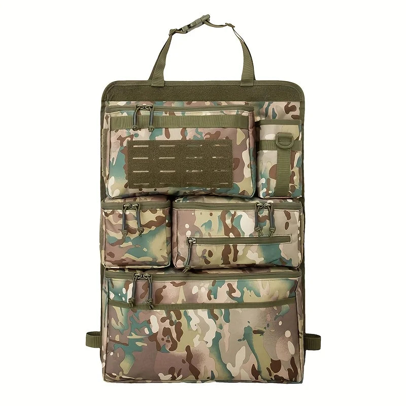 Multifunctional luggage organizer and storage bag, tactical storage bag for car rear seats, hanging rear seat bag