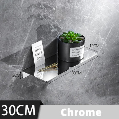 Black/ Chrome Bathroom Shelf Thicken Stainless Steel Corner Shelves Towel Rack Shampoo Holder Kitchen Storage Rack 20/30/40/50cm