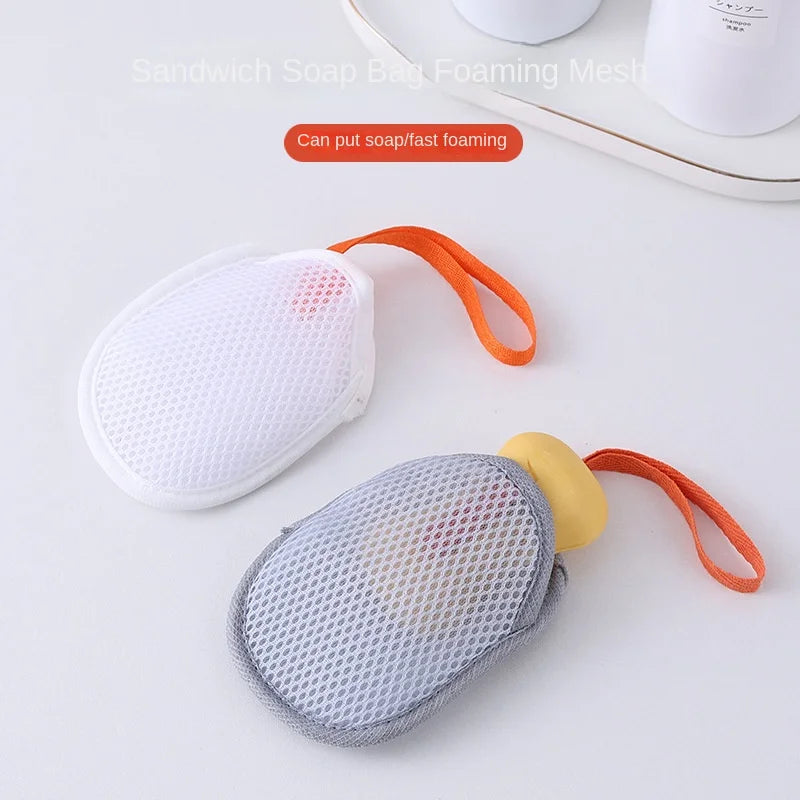 1~8Pcs New Foaming Soap Bag Net Mesh Massage Exfoliator Pouch Bathing Bubble Maker Cleaning Tool