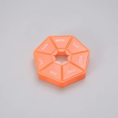 1/2/3Pcs A Week 7 Corners Pill Box Round 7 Boxes For One Week Small Pill Box Mini 7 Days Portable Points Medicine Jewelry Box