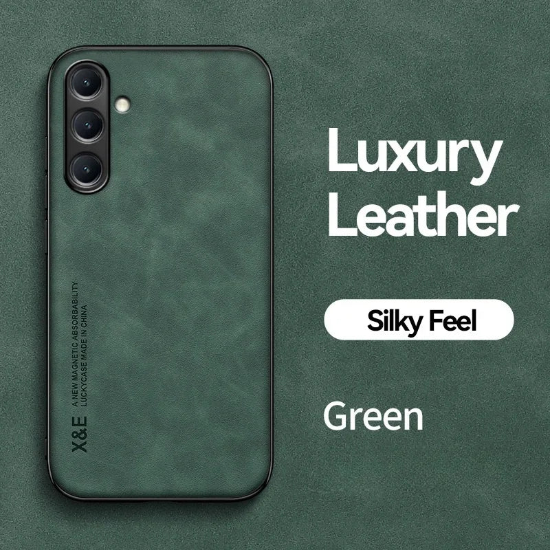 For Samsung Galaxy A56 A36 A26 A16 5G Case Soft Silicone Car Holder Magnetic Leather Phone Cover for Galaxy A06 A 56 36 16 Funda