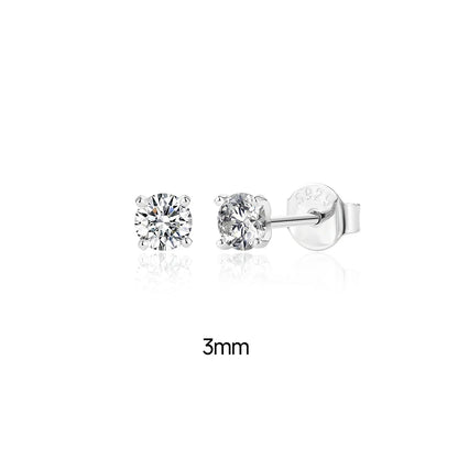 CANNER Moissanite Stud Earrings – 0.5 to 1.2 Carat D Color, 925 Sterling Silve