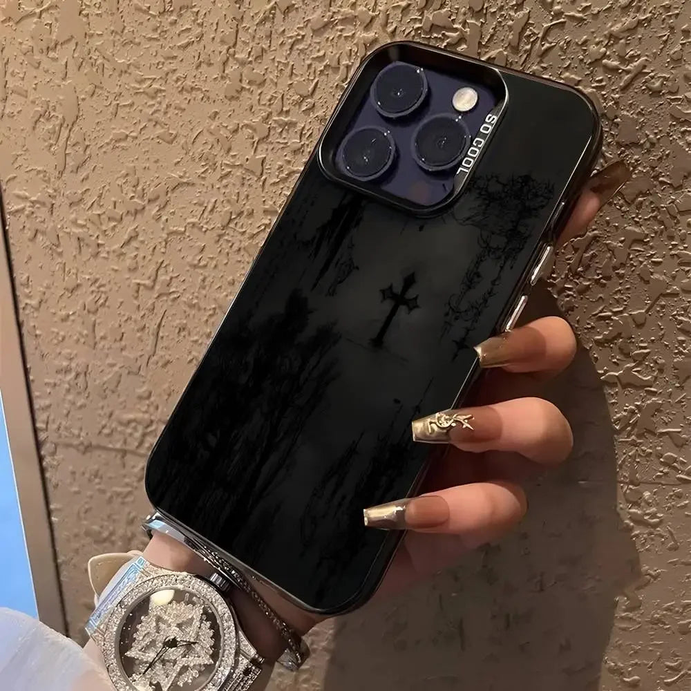 Cybersigilism Gothic Coquette Acrylic Silicone Hard Cover Frosted Case for iPhone 17 Air 16 E 15 14 Plus 13 12 Mini 11 Pro Max