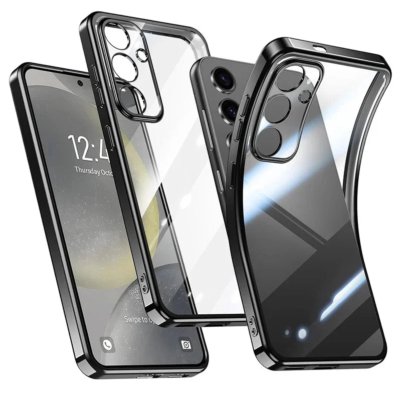 Plating Silicone Soft Case For Samsung Galaxy S26 Ultra S25FE S24 S23 FE Plus A57 A37 A56 A36 A16 A17 Transparent Clear Cover
