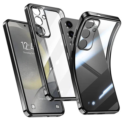 Plating Silicone Soft Case For Samsung Galaxy S26 Ultra S25FE S24 S23 FE Plus A57 A37 A56 A36 A16 A17 Transparent Clear Cover