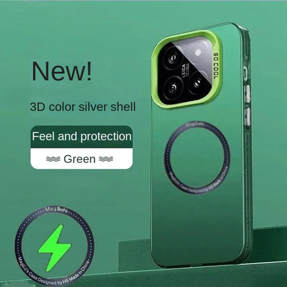 Luxury For Magsafe Wireless Charging Matte Frosted Case For Xiaomi 14 13 13T 14TPro Semi-Transparent Shockproof Protection Cover