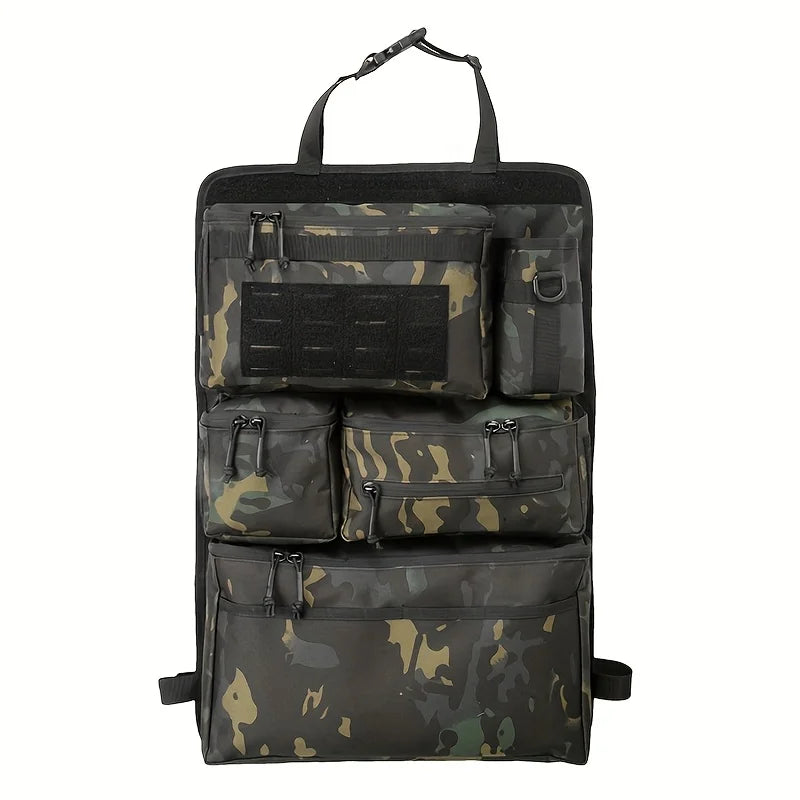 Multifunctional luggage organizer and storage bag, tactical storage bag for car rear seats, hanging rear seat bag