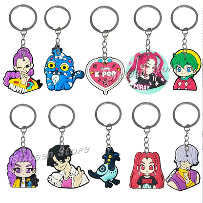 Hot K-pop Birthday Party Favors Cartoon Kids Gift -Reusable Straw Stamp sticker Bracelet Keychain Pin Badge Game Reward Souvenir