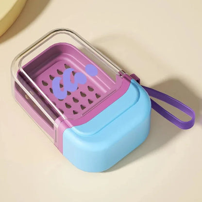 New Portable Soap Box Travel Mini Soap Box Sealed Drain With Lid Soap Box Transparent Light Luxury High-end