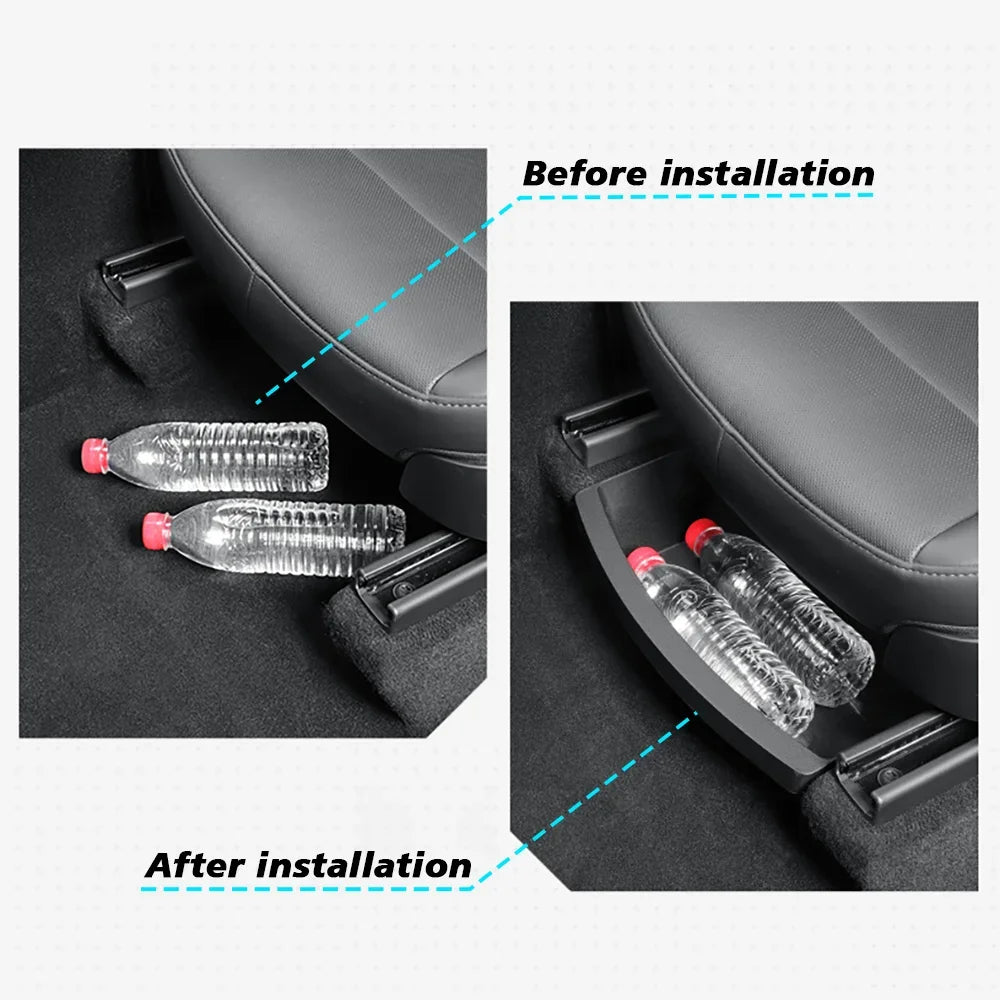 Under Seat Storage Box Organizer for Tesla Model Y Juniper 2025 2026 Hidden Storage Box Washable Underseat Drawer Accessories