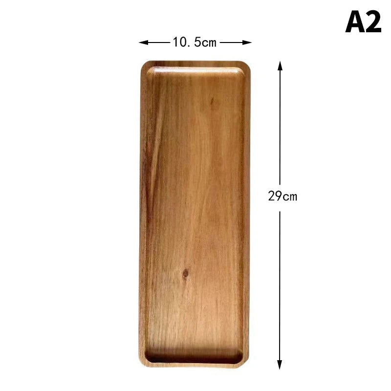 Tableware Solid Wood Food Tray Round Rectangle Dessert Plate Japanese-style Wooden Snack Fruit Tea Saucer Pallet Bread Board