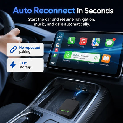 Carlinkit 5.0 Wireless CarPlay Android Auto Adapter 2 in 1 Wired to Wireless Converter for Factory CarPlay Android Auto Cars Dual Band 2.4G 5G WiFi Bluetooth 5.2 Auto Reconnect OTA Update Plug and Play Car Dongle