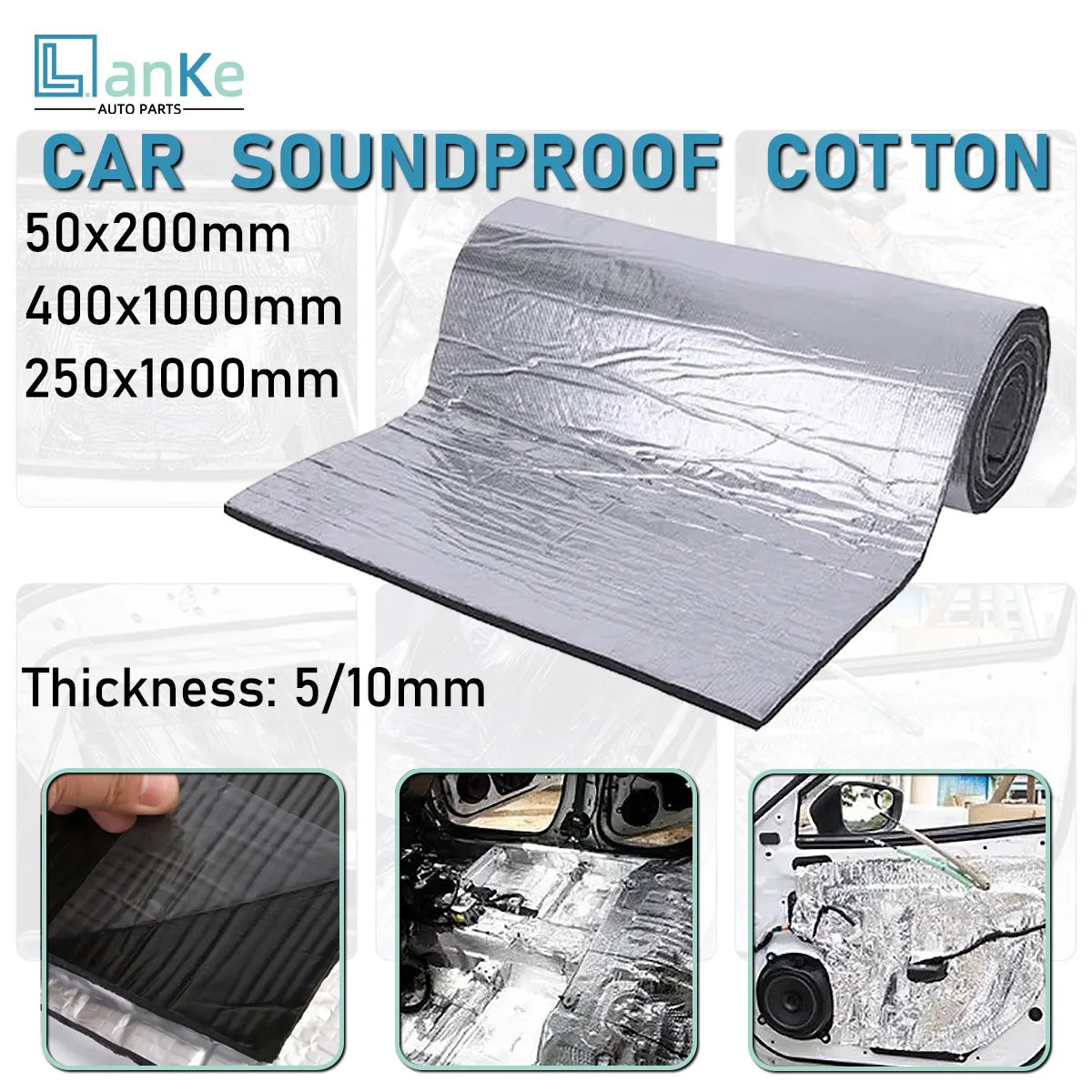 Lanke High Density Foam Soundproofing Pad For Automobiles Aluminum Foil Insulation Double-Layer Waterproof Soundproofing With