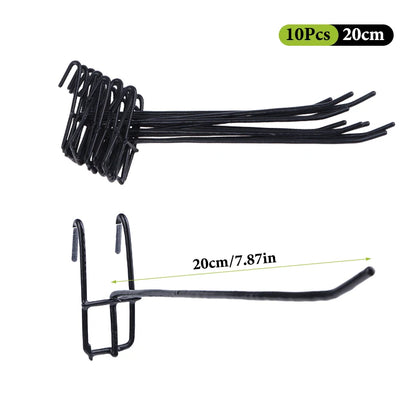 10Pcs Durable 5/10/15/20cm Screen Hooks 3.3mm Thickness Supermarket Iron Wire Mesh Hanging Hooks Iron Grid Hooks For Screen Grid