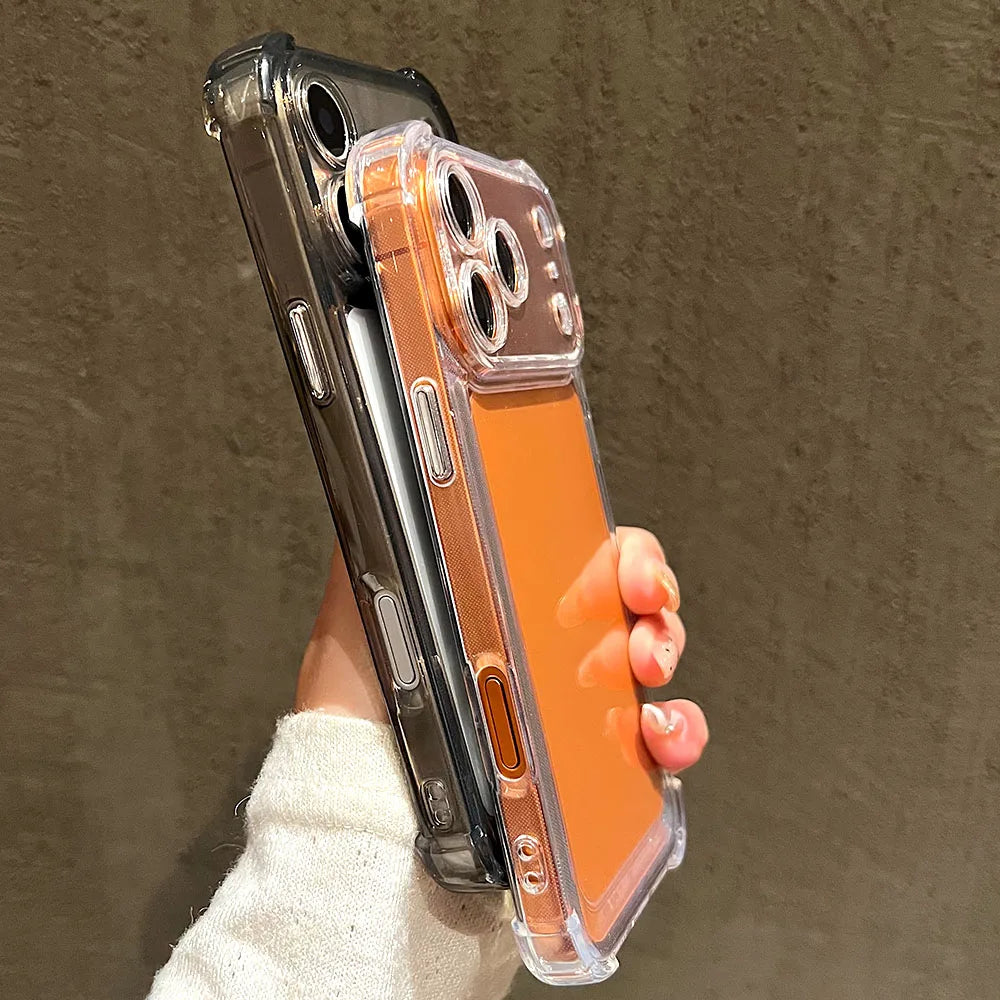 Luxury Transparent Silicone Phone Case For iPhone 17 16 Pro Max 15 14 13 12 11 Pro Max Air 16E X XS 7 8 Plus Shockproof Cover