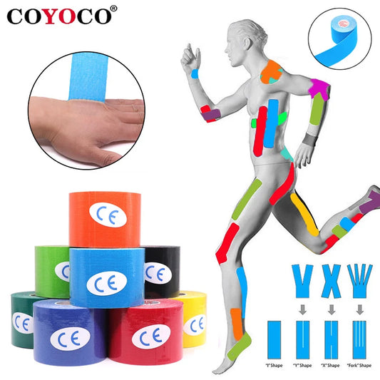 2.5cm/5cm Kinesiology Tape Athletic Bands 5m Sport Recovery Strapping Gym Waterproof Tennis Muscle Pain Relief Knee Bandage