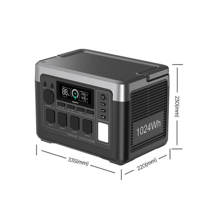 OUKITEL P1000 PLUS Portable Power Station 1800W 1024Wh Solar Generator with LiFePO4 Battery Fast Charging Smart App Control