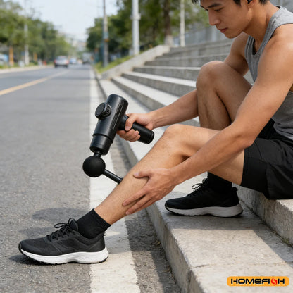 Electric Deep Tissue Massage Gun with 8 Interchangeable Heads for Arms Back Legs & Full Body, Portable Device for Sport