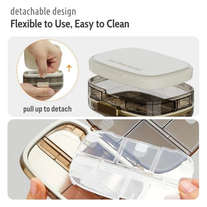 1PCS Travel Pill Organizer with 3 Layer Folding Design,10 Large Compartments Daily Pill Box,Portable Pill Case for Purse Pocket