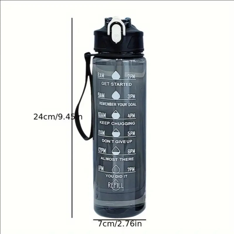 800ml Leakproof Sports Water Bottle with Time Scale