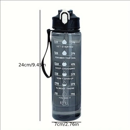 800ml Leakproof Sports Water Bottle with Time Scale