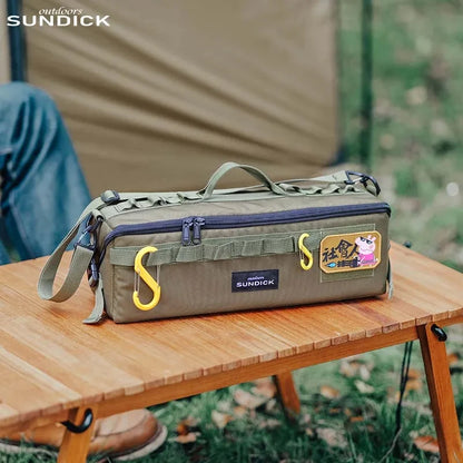 1pc 3-color Outdoor Camping Gear Storage Bag Polyester Fibre Nylon Bag Waterproof Abrasion-Resistant Shoulder Strap Included