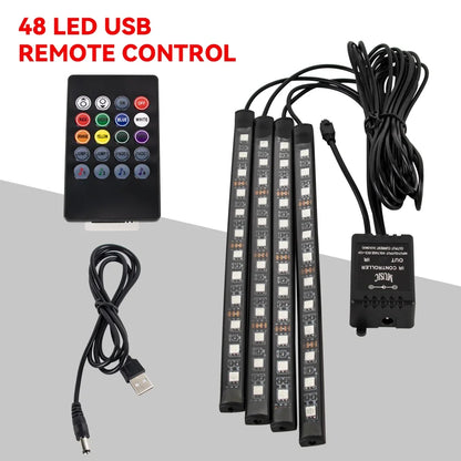 RGB Car Interior Ambient LED Light with Music Sync and App Control