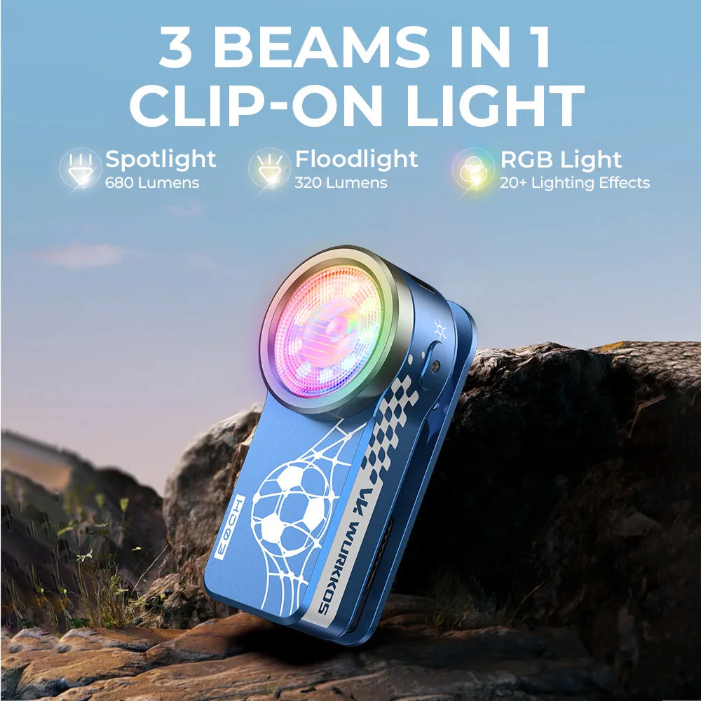 Wurkkos HD03 Mini Magnetic Clip-On Light 680 Lumens USB-Rechargeable Pocket RGB Flashlight – Anniversary Edition