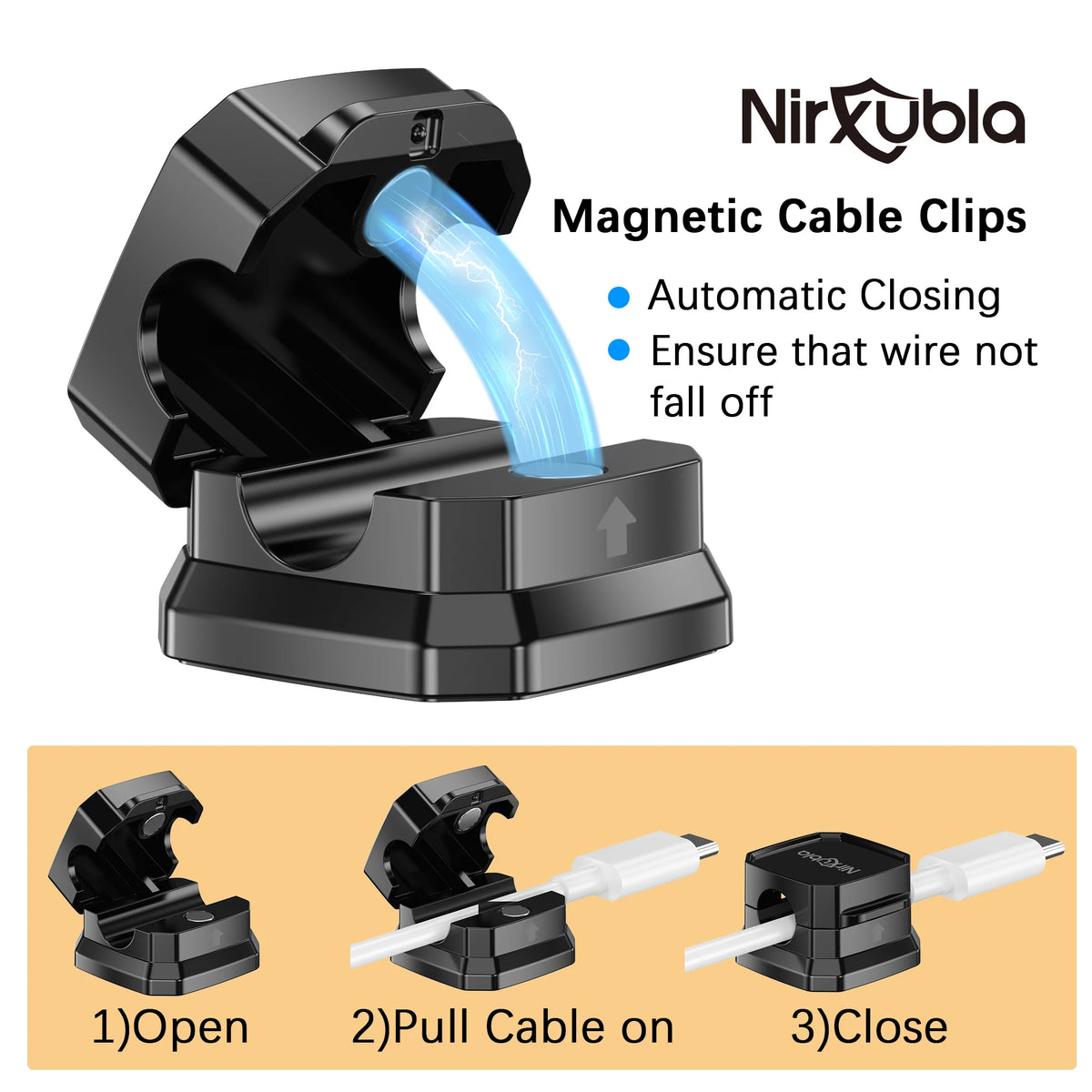 9 Pack Magnetic Cable Clips,Easy to Adjust Cables or Wires,Enhanced Adhesive Wire Holder Keeper Organizer