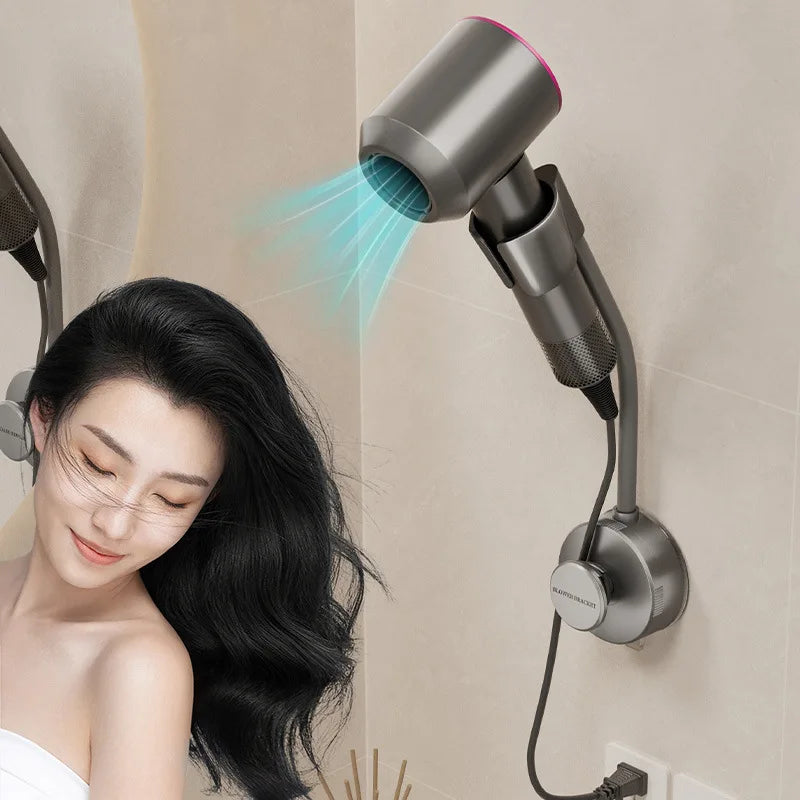 Powerful Suction Cup Hair Dryer Stand Bathroom Shelf Bathroom Organizer Shower Organizer No Need To Hold By Hand Hanging Rack