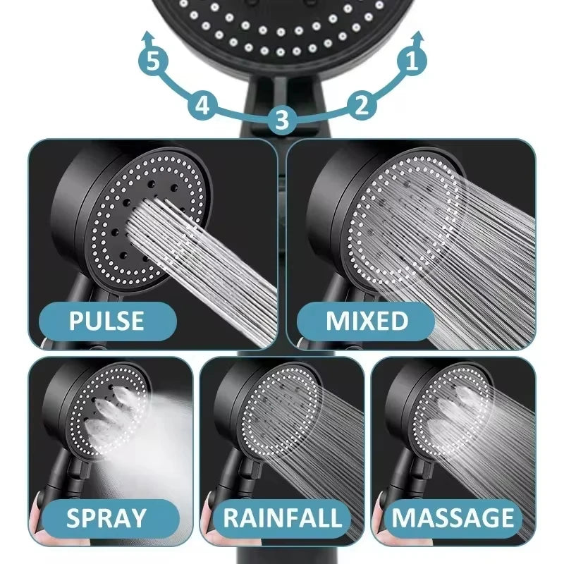 For Xiaomi Shower Head 5 Modes Water Saving Adjustable High Pressure Showerhead Handheld Spray Hangable Bathroom Accessories New