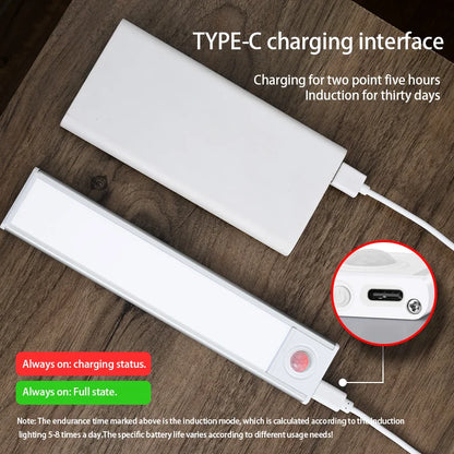 LED Motion Sensor Under-Cabinet Light — USB Rechargeable