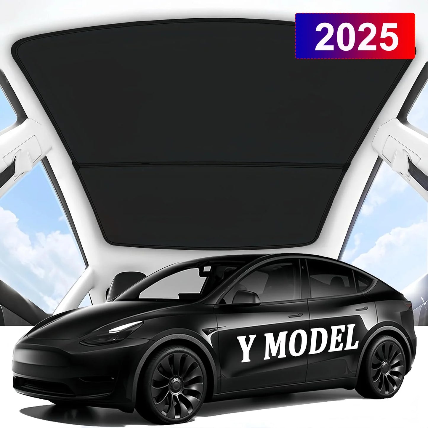 Sun Shade For Tesla Model Y Juniper 2025 Launch Model 3 Highland Sunshade Roof Nano Ice-Crystal Buckle Glass Skylight Cool Cover