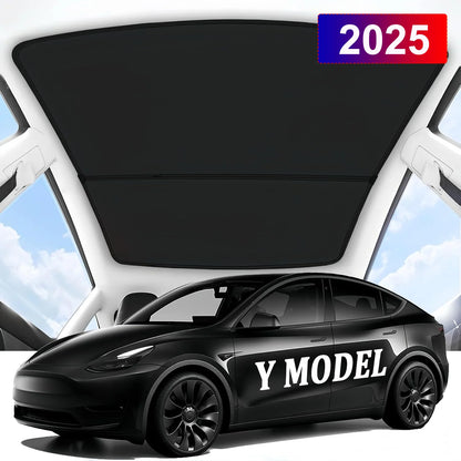 Sun Shade For Tesla Model Y Juniper 2025 Launch Model 3 Highland Sunshade Roof Nano Ice-Crystal Buckle Glass Skylight Cool Cover