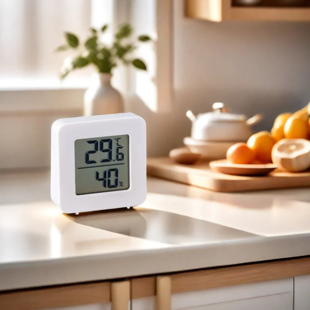 Temperature Gauge for Room Mini Digital Thermometer Hygrometer with Wall Mount Sensor LCD Screen for Home Use