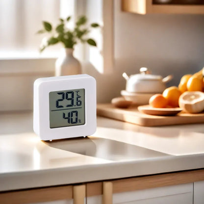 Temperature Gauge for Room Mini Digital Thermometer Hygrometer with Wall Mount Sensor LCD Screen for Home Use