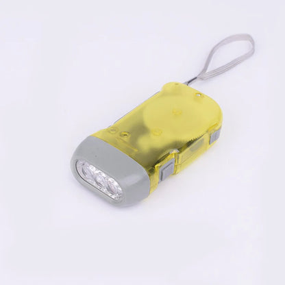 Portable Hand Pressing LED Night Flashlight Self-Powered Dynamo Crank Power Wind Up Manual Power Generation For Camping Riding