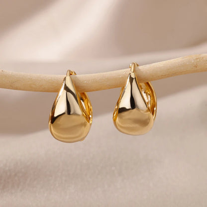 Gold Plated Stainless Steel Geometric Claw Earrings - Starfish & Heart Studs for Women, Waterproof Fashion Jewelry Gift