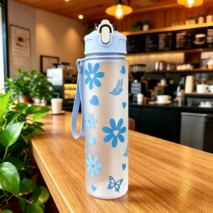 800ml Leakproof Sports Water Bottle with Time Scale