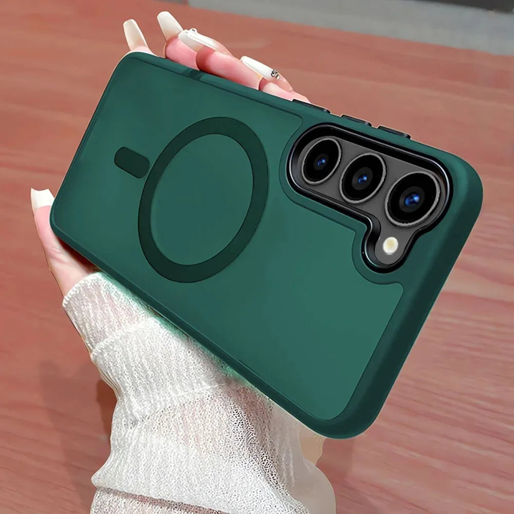 Luxury Matte Translucent Magsafe Phone Case for Samsung Galaxy S26 S25 S24 S23 Ultra Plus Cases Magnetic Wireless Charging Cover