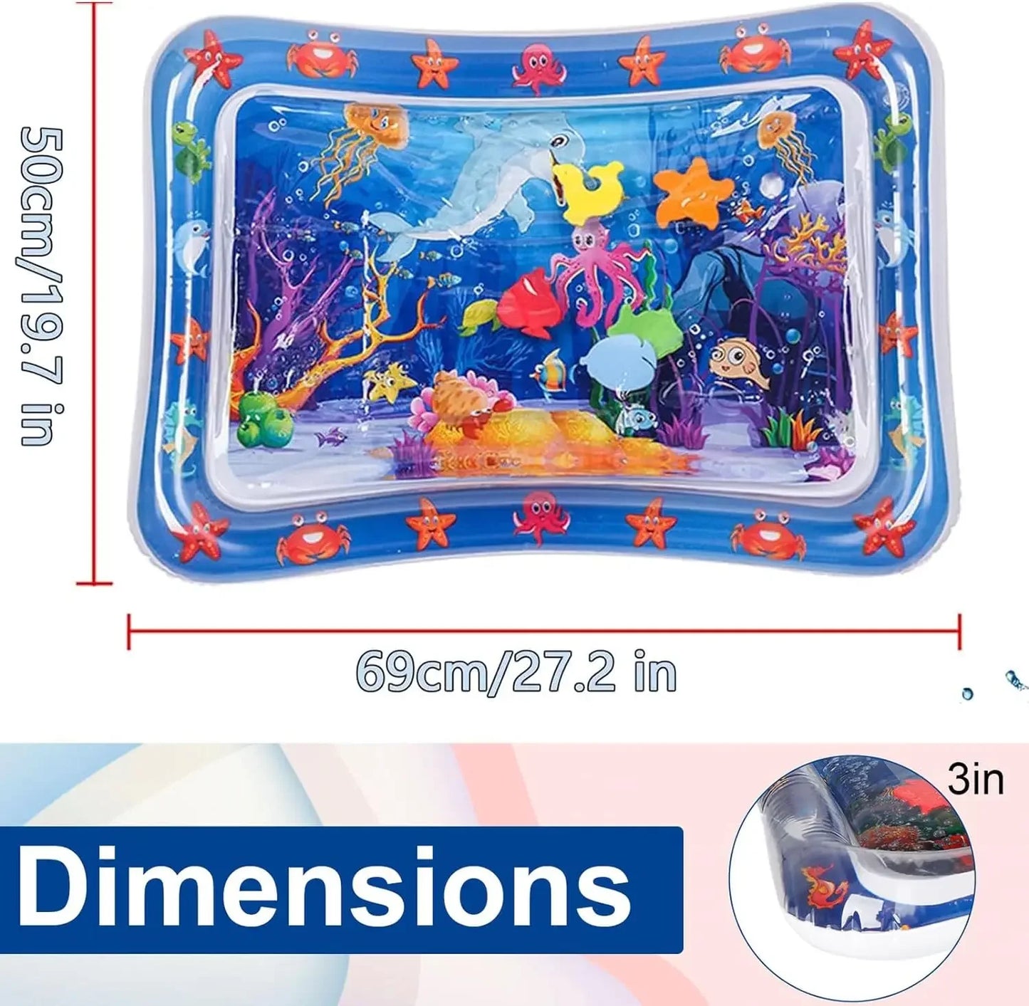 Inflatable Pet Water Play Mat – Ocean Theme Sensory Toy
