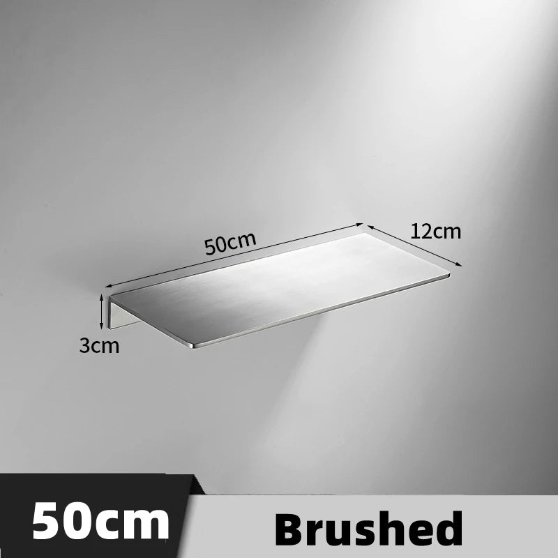 Black/ Chrome Bathroom Shelf Thicken Stainless Steel Corner Shelves Towel Rack Shampoo Holder Kitchen Storage Rack 20/30/40/50cm