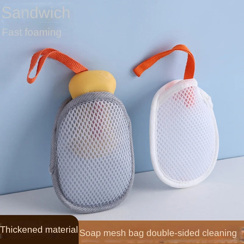 1~8Pcs New Foaming Soap Bag Net Mesh Massage Exfoliator Pouch Bathing Bubble Maker Cleaning Tool