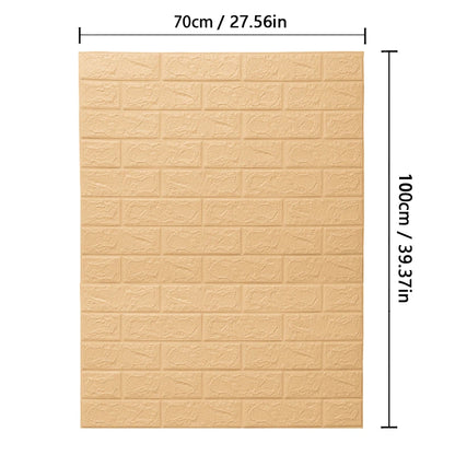 70cm*1m  3D Brick Pattern Wall Panels Wallpaper DIY Waterproof for Living Room Bedroom Kitchen Background Wall Decoration