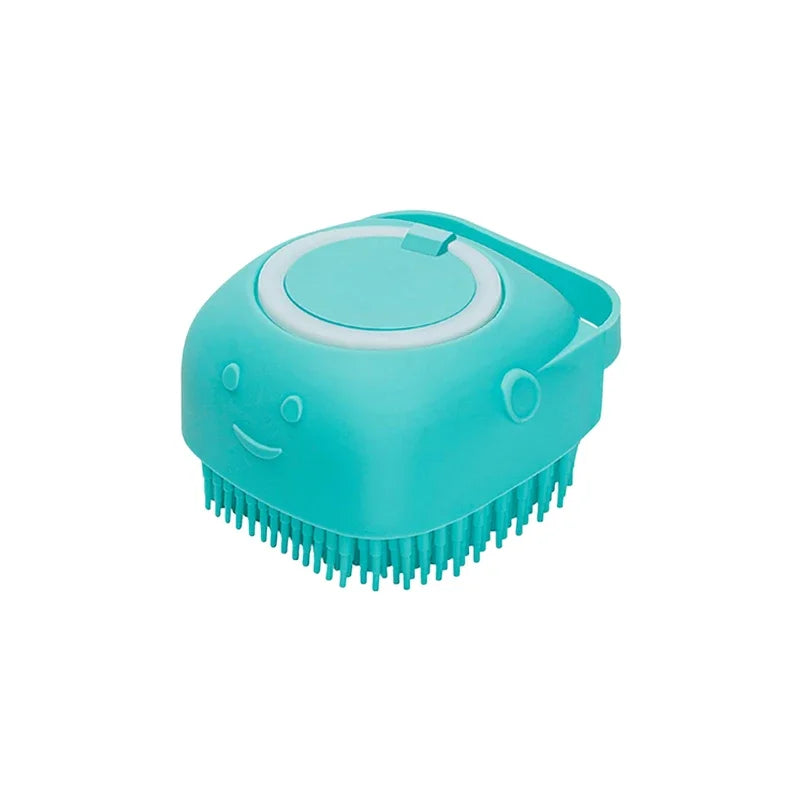 Silicone Dog Bathing Brush with Shampoo Dispenser