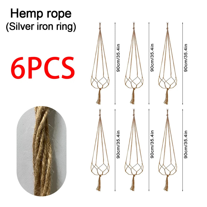 Hanging Flower Pot Net Planters for Hanging，Woven Plant Holder for Gardening, Planter Hanger Rack