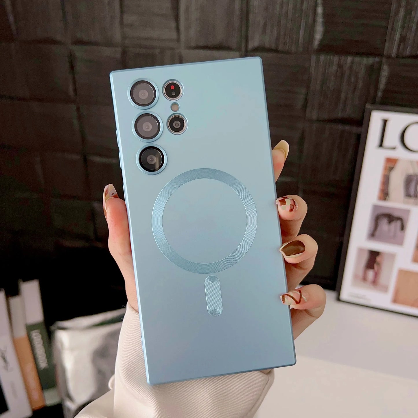 Luxury Magnetic Wireless Charging Case For Samsung Galaxy S26 S25 S24 S23 S 26 25 Ultra Plus Cases Shockproof Soft Phone Cover