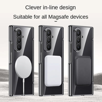 For Samsung Galaxy Z Fold 7 electroplated magnetic case with integrated tempered glass front film anti-fingerprint phone case