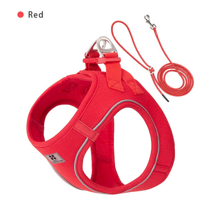 Dog Harness Leash Set for Small Medium Dog Adjustable Reflective Puppy Cat Harness Pet Vest Chihuahua Dachshund Outdoor Walking